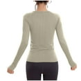 thumbnail image 2 of Felirenzacia Women's Slim Fit Undershirts, Moist Wicking Sweatshirts, Long Sleeve Athletic Top with Thumbholes, Stretch Workout Compression Shirt, S-XL, 2 of 6