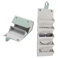 thumbnail image 1 of Organizador de gafas de sol, estuche de viaje de cuero para gafas de sol con 5 ranuras, caja organizadora de almacenamiento de gafas de sol para mujeres (Verde), 1 of 7