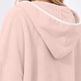 thumbnail image 5 of Kaemgyyd Womens Hooded Fleece Robe Knee Length Pullover Plush Bathrobe Cute Bow Front Baggy Loungewear（Gray,One Size）, 5 of 6