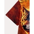 thumbnail image 4 of Big Bad Wolf King Men's 3D Printed Graphic T-Shirt - Vibrant Wolf and Flame Art, Short Sleeve Crew Neck, Breathable Summer Casual Style, Machine Washable Holiday Gift, Crew Neck Short Sleeve, 4 of 6