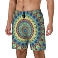 thumbnail image 2 of Haiem Round Mandala1 Mens Swim Trunks with Compression Liner 2 in 1 Swimming Shorts Stretch Swimwear Quick Dry,Board Shorts-Large, 2 of 9