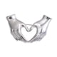 thumbnail image 2 of Broche de corazón y mano, broche, insignia, decoración de vestido, insignia de solapa romántica de moda Plata, 2 of 9