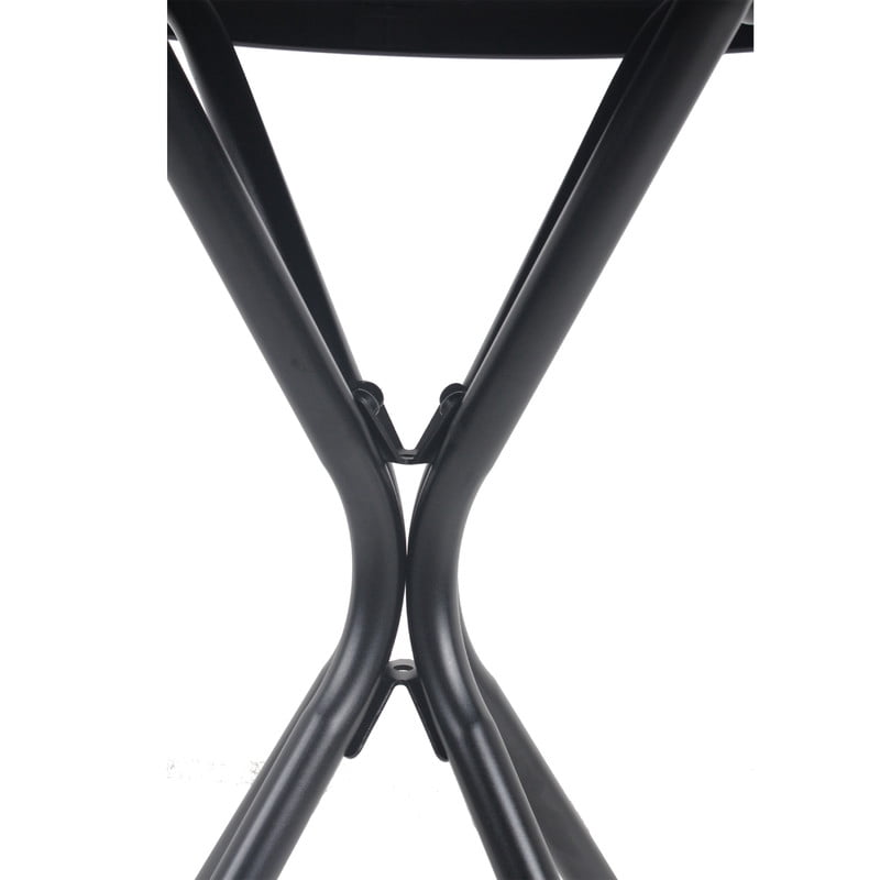 Howcool 3-Piece Outdoor Patio Chat Set, 2 Foldable Metal Chair & 1 Tempered Glass Side Table Bistro Set