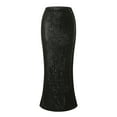 thumbnail image 4 of A Line Sequin Maxi Skirt Women High Waist Straight Shiny Split Maxi Skirt Female Streetwear Skirt Skirt with Pockets Womens Pencil Skirt Leather Skirt Sweater Skirt Swimsuit Wrap Skirt Skirt Spray, 4 of 6