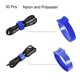 thumbnail image 3 of Uxcell 8 Pulgadas Azul Corbatas de Cable Reutilizables, Envolturas de Cordón de Gancho y Bucle, Correa Ajustable Paquete de 30, 3 of 5