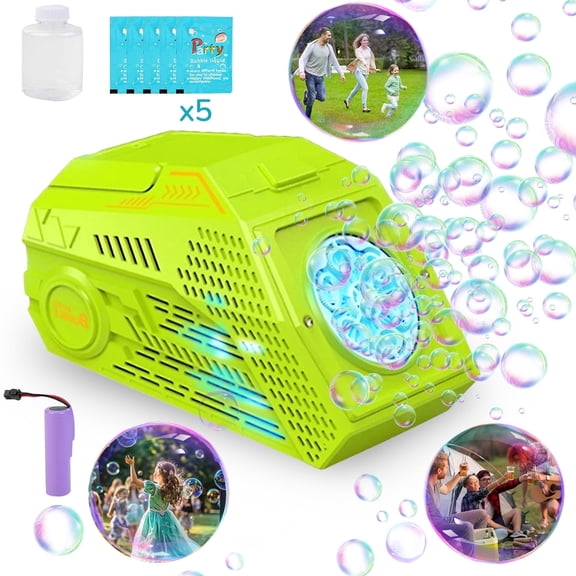 Bubble Automatic Bubble Blowing Machine , 10000  Bubbles Per Minute, Bubble Toy for Indoor and Outdoor Birthday Parties Easter Gifts- Green