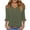 Army Green, variant on Womens 3/4 Length Sleeve Tunic Tops Dressy Casual V Neck Shirts Summer Fall Ruffle Basic Tees Shirt Loose Fit Blouses