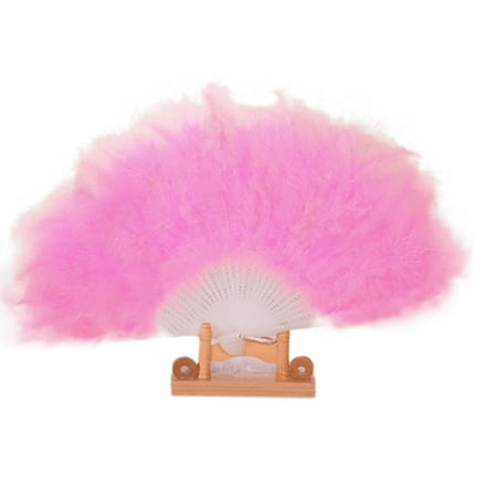 

paper fans wedding showgirl dance elegant large feather folding hand fan decor decal pink