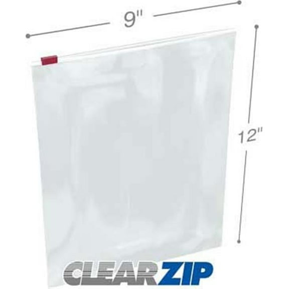 International Plastics CZSL30912 9 x 12 in. 0.003 Gauge ClearZip Slider Bag - Case of 100