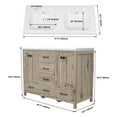 thumbnail image 4 of 47'' Wooden Bathroom Vanity with Double Ceramic Sink Freestanding Storage Cabinet with 6 Drawers, 4 of 10