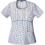 Friendly Floral print Scoop Neck Scrub Top