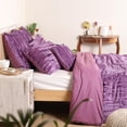 thumbnail image 6 of DecorAvenue Ultra-Luxe Crushed Velvet Cushion Covers Set of 2 No Filler Included Size 20 x 20 Inches Purple Color, 6 of 6