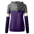 thumbnail image 5 of Zpanxa Hoodies for Women Casual Pacthwork Long Sleeve Sweatshirts Drawstring Pullover Hooded Tops Coats with Pockets Purple XXL, 5 of 5