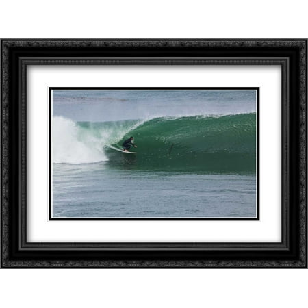 206 Matt - Surfing VI 2x Matted 24x18 Black Ornate Framed Art Print by Peterson, Lee