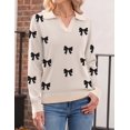thumbnail image 5 of Zeagoo Womens Sweaters Long Sleeve Polo Shirts V Neck Business Casual Tops Knit Pullover Fall, 5 of 6