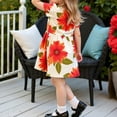 thumbnail image 4 of AUNVITO Girls Floral Print Short Sleeve Round Neck Dress Elastic Waist Dance Dress Comfort Fit Stretchy Y2k, 4 of 4