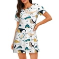 thumbnail image 1 of Disketp Cute Whale para Camisón Corto de Manga Corta para Mujeres, Camisón Cómodo con Escote Redondo, Bonito y Confortable, 1 of 6
