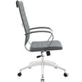thumbnail image 2 of Modern Contemporary Highback Office Chair, Grey Faux Leather, 2 of 4