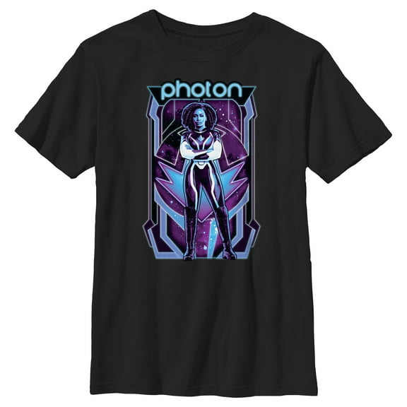 Boy's The Marvels Photon Portrait Graphic Tee Black X Large