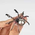 thumbnail image 3 of Opvise Fashion Women Rhinestone Faux Pearl Spider Brooch Pin Corsage Lapel Jewelry Gift, 3 of 8