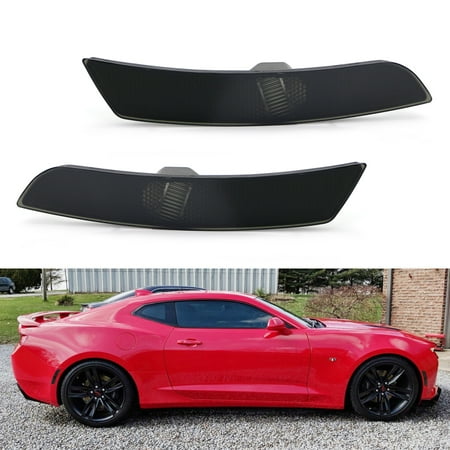 73 Front Side Marker Lens iJDMTOY OE Spec LH RH Black Smoked Lens Bumper Side Marker Lamp Housings For 2016-up Chevrolet Camaro (Fit Both Front or Rear) ()