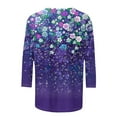 thumbnail image 5 of CYMMPU Floral Printed 3/4 Sleeve Tunic Tops Spring Tops Blouses for Women Dressy Casual Crew Neck Loose Fit Summer Trendy Shirts Lightweight Basic Tees Multicolor XXXXXL, 5 of 5