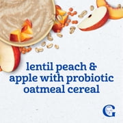 Gerber Toddler Food Cereal, Probiotic Oatmeal Cereal, Lentil Peach & Apple, 8 oz