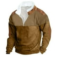 thumbnail image 2 of Dxzfnsa Fall Winter Mens Sweatshirts Men Half Zipper Patchwork Color Sweatshirts Casual Long Sleeve Stand-Up Collar Pullovers Warm Fleece Comfy Knitted Sweatshirts, 2 of 3