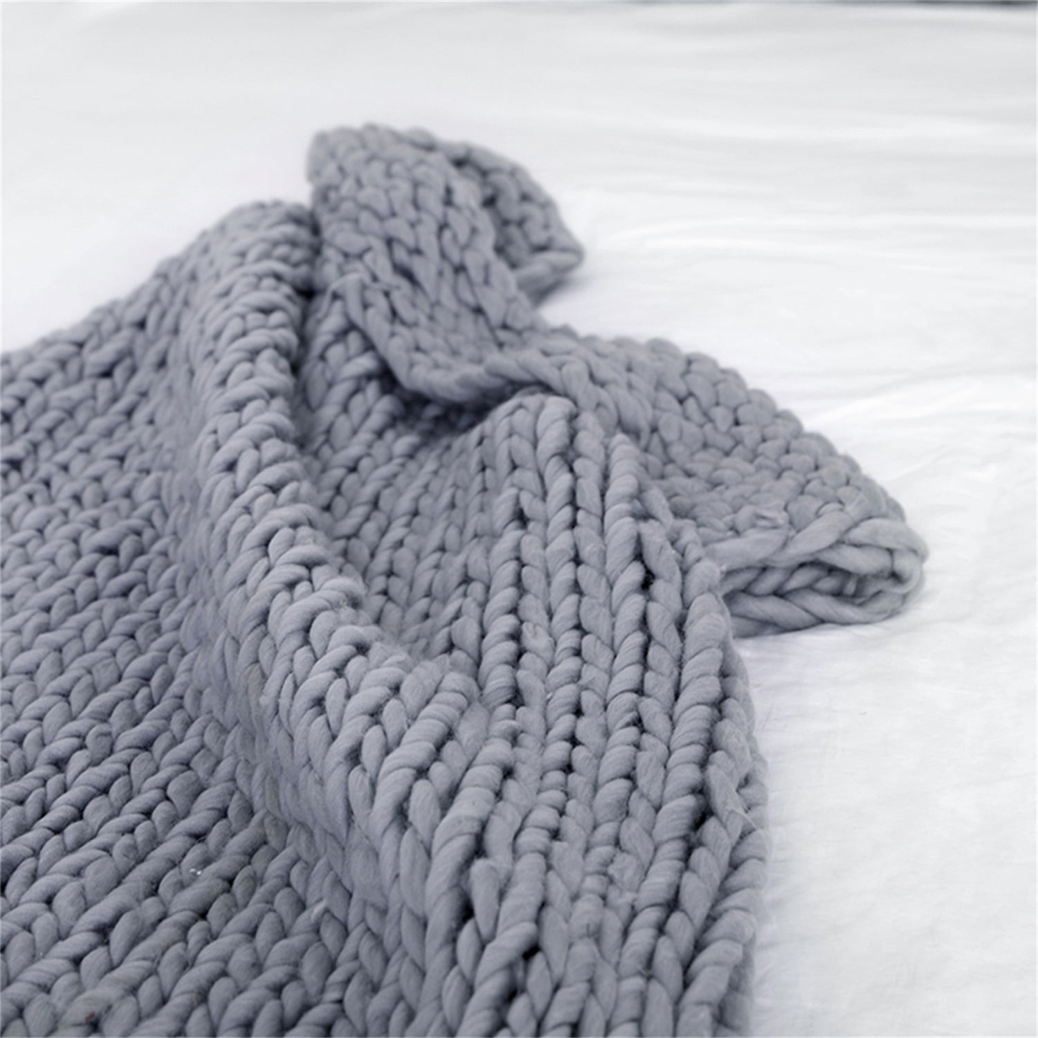Lowestbest Chunky Knit Blanket, Handmade Warm Soft Throw Blanket, Cable Knit Blanket - Light Grey (51" x 67") Lowestbest Chunky Knit Blanket, Handmade Warm Soft Throw Blanket, Cable Knit Blanket - Light Grey (51" x 67")