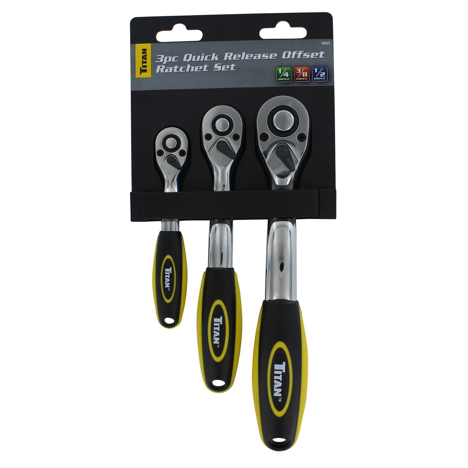 Titan 18025 3Piece QuickRelease Offset Ratchet Wrench Set