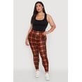 thumbnail image 2 of Womens Plus Size High Waisted Cell Phone Pocket Plaid Leggings, 2 of 6