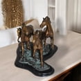 thumbnail image 6 of Four Horses Running Bronze Statue – Weather-Resistant Stunning Sculpture, Elegant Decor for Home, Office, or Garden Art Piece for Horse Lovers – 20”L x 14”W x 12”H, 6 of 14