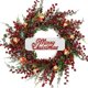 thumbnail image 1 of Coronas navideñas de 20 pulgadas para puerta de entrada, corona de invierno para puerta con bayas rojas, bolas navideñas doradas y rojas para puerta de entrada, interior, exterior, granja, festival,, 1 of 7