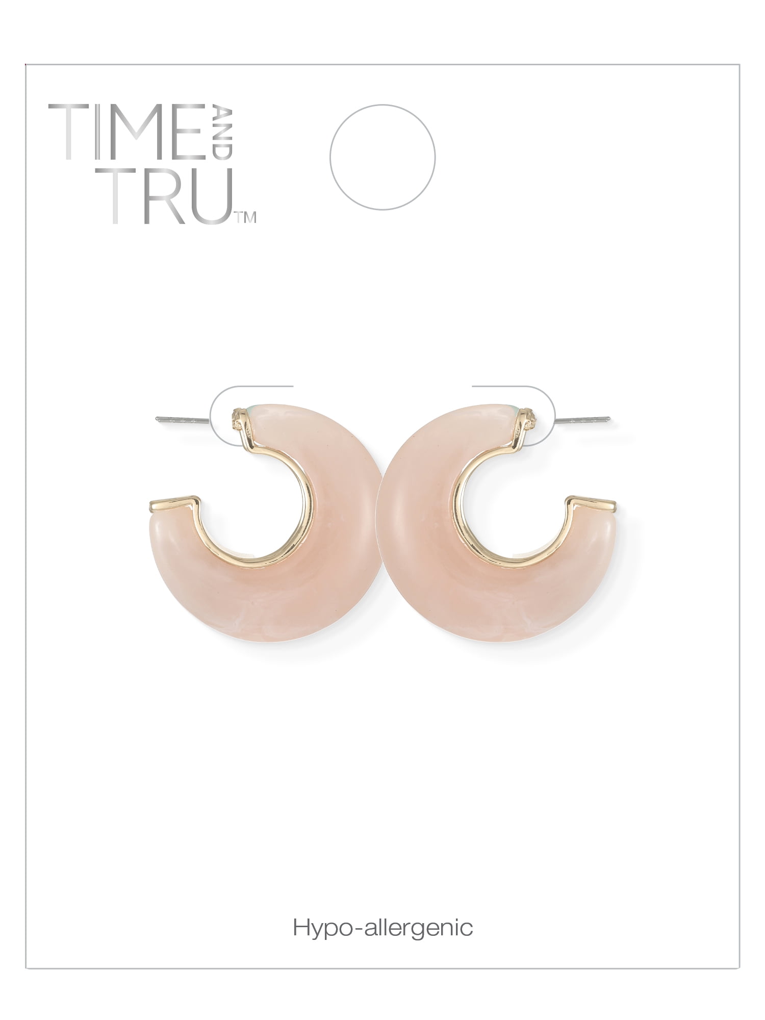 Time and Tru Peach Hoop Statement Earrings
