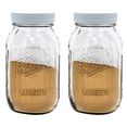 thumbnail image 4 of Regular Mouth 32 oz Mason Jars - (2 Pack) - Ball Regular Mouth 32-Ounces Quart Mason Jars with White M.E.M Food Storage Plastic Lids, Lids are Super Tight & LEAK PROOF, 4 of 4