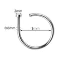thumbnail image 5 of QQTDFG 10 Pcs Surgical Steel Nose Rings D Shaped Nostril Piercing Conch Helix Piercings-Black-18G(1.0mm)-8mm, 5 of 9