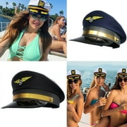 Performance Cap Pilot Hat Captain Cap Adjustable Cap Octagonal Hat for Carnival