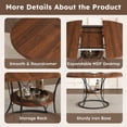 thumbnail image 6 of Alvantor Extendable Round Dining Table Set for 4-6 People with 4 Solid Wood Chairs, Modern Wood Farmhouse Table with Storage Shelf & Metal Base Perfect for Small Space Walnut, 6 of 8
