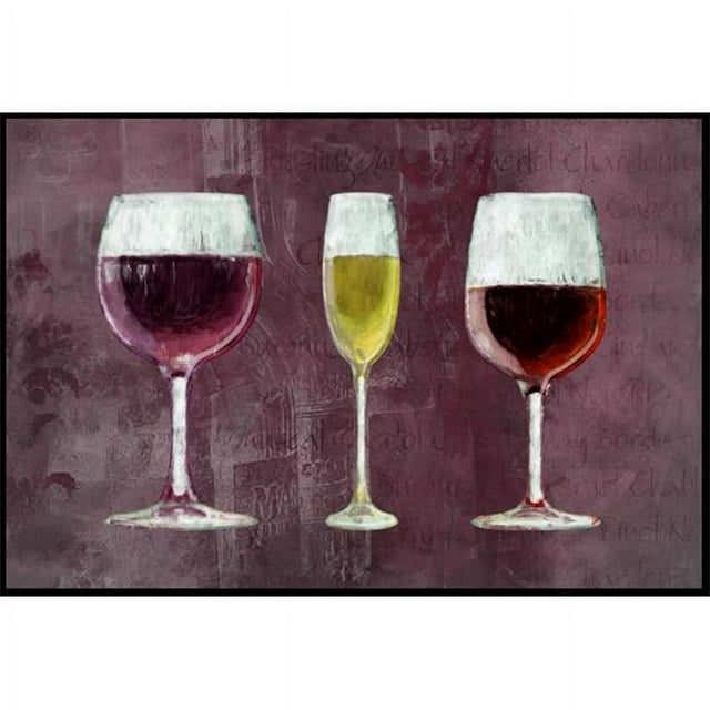 Carolines Treasures SB3073MAT Trois Verres de Vin Tapis Intérieur Ou Extérieur Violet