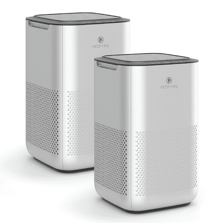 Medify MA-15 Air Purifier - H13 HEPA - 99.9% Removal (Silver, 2-Pack)