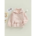 thumbnail image 3 of Arvbitana Toddler Baby Girl Boy Corduroy Coat Long Sleeve Stand Collar Half Zip Jacket Pocket Pullover Outwear, 3 of 9