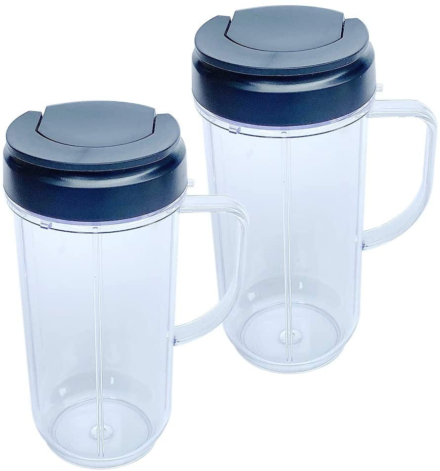Anbige Replacement Part Flip Top To-go Lids 22OZ Mug 22oz Tall cups With Handle for Magic Bullet 250w On-The-Go Mugs & Cups Blender Juicer Mixer 