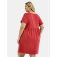 thumbnail image 2 of Terra & Sky Women's Plus Babydoll Knit Dress, Sizes 0X-5X, 2 of 4