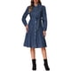 thumbnail image 2 of Vestido de mezclilla INSPIRE CHIC para mujer, de manga larga, con botones, corte A, con cinturón, clásico, talla XL, azul oscuro, 2 of 6