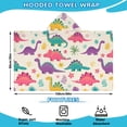 thumbnail image 2 of Colorful Dinosaur and Tropical Pattern Hooded Bath Towel，60"x35" for Ages 3 To 12 Kids, Quick Dry Lightweight Soft Microfiber Hood Beach Towel Cover Up for Kids, 2 of 7