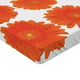 thumbnail image 2 of Ambesonne Orange Fitted Sheet 2 Pcs Set, Daisy Bouquet Botanical, California King, Orange, 2 of 3