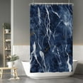 thumbnail image 2 of Navy Blue Marble Shower Curtain Luxury Quality Shower Curtains for Bathroom Rustic Home Hotel Decorations Fabric Washable Durable Waterproof Curtain for Bathroom with Hooks 36x72 Inches, 2 of 6