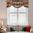 thumbnail image 2 of Farmhouse Orange Blue Yellow Tie Up Valance Curtains for Windows, Kitchen Curtains Window Treatments, Vintage Wood Country Short Window Shades Valances for Bedroom Bathroom Cafe 42"x12", 2 of 8
