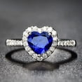 thumbnail image 3 of Blue Sapphire Heart Ring Copper Gemstone Jewelry Dainty, 3 of 6