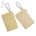 thumbnail image 2 of Gustave 2 Pack Women Fashion Handmade Straw Clutch Bag Zipper Wristlet Purse Beach Handbag Bohemian Straw Knitted Bag, Khaki+Beige, 2 of 8